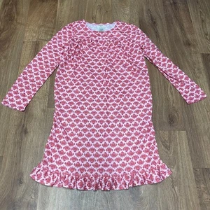 Lands End Girls Night Shirt Pajama Dress Long Sleeve Pink Size 12 Large - Picture 1 of 5