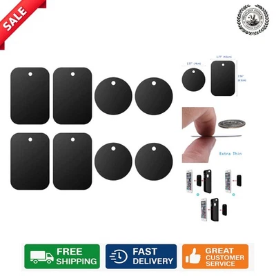 8 Pack Universal Adhesive Metal Plates for Secure Magnetic Phone Mounting - Image 1 of 4
