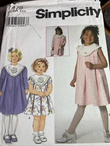 Simplicity 7475 girls size 2 - 4 short or long sleeve dress with coat Cut - Picture 1 of 5