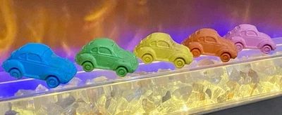 Lote de 5 GOMAS DE BORRAR de goma VW Volkswagen BEETLE BUG años 70 coches de juguete vintage Foto 1 de 4