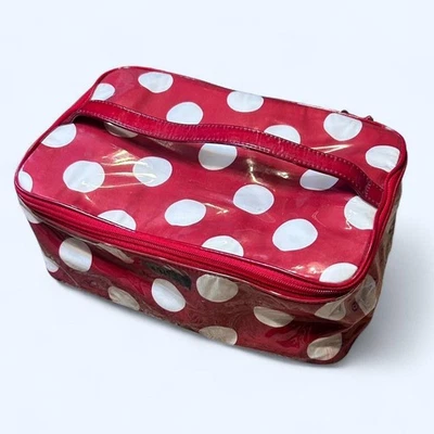 KATE SPADE RED WHITE POLKA DOT MAKE UP CASE BAG COSMETIC - Изображение 1 из 4
