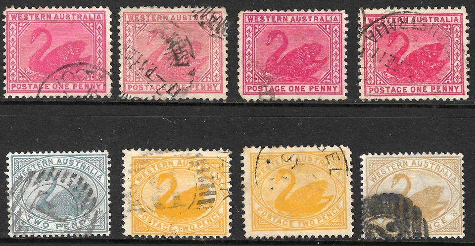 Estado australiano - Australia Occidental 8 estampillas usadas un precio. Foto 1 de 1
