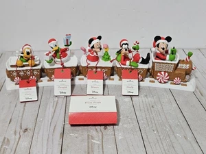 Hallmark 2016 Disney Christmas Express Train Track Complete Mickey Goofy Donald - Picture 1 of 21