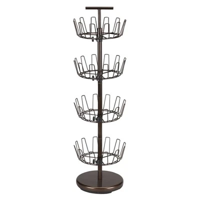 Metal Four-Tier Revolving Shoe Rack - Holds 24 Pairs - Antique Bronze - Image 1 of 4
