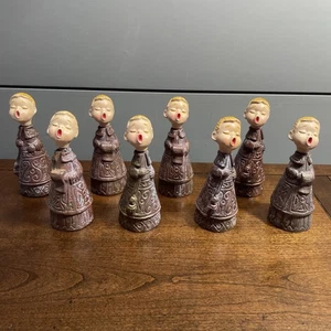 Vintage 8 Plastic Choir Boys Carolers In Robes Set of 8 RARE Collectors Holiday! - Picture 1 of 13