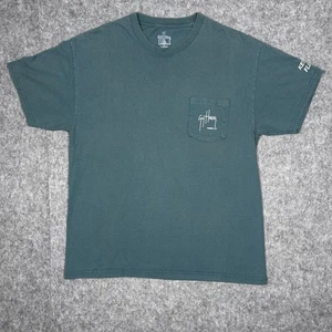 Guy Harvey Snook T-Shirt Herren Gr. Large Grün Pocket Tee Kurzarm Vintage - Bild 1 von 8