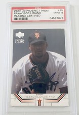 2002 Upper Deck Prospect Premieres Francisco Liriano #25 PSA 9 Rookie RC Auto