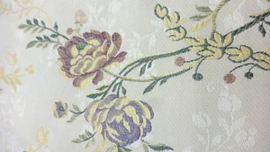 3 1/3 YARDS BEAUTIFUL FLORAL UPHOLSTERY FABRIC EMBROIDERED 56" W 14" REPEAT - Picture 1 of 3
