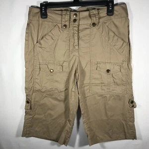 Bamboo Traders Shorts Women's Size 6 Tan Bermuda with Roll Tab - Picture 1 of 12