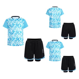 Boys Geometric Print Football Outfit T-shirt Running Workout with Shorts Outfit  - Picture 1 of 18