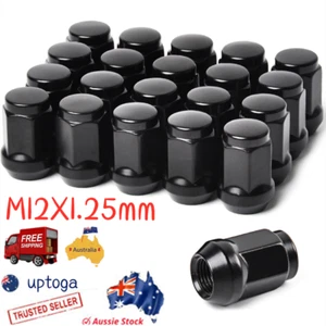 M12X1.25mm Steel Wheel Rim Racing Close End Lug Nuts Cap Socket Key 21pcs Black - Picture 1 of 15