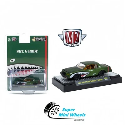 M2 Machines 1:64 1987 Buick Grand National Shark Mouth – Primer Green - Image 1 of 2