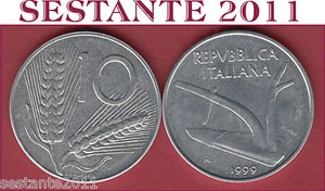 A38 ITALY ITALIA 10 LIRE 1999 SPIGA LUNGA 2° CONIO, R evanescente KM 93 FDC/UNC - Imagen 1 de 1