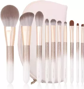 Natural Hair Makeup Brush Set Professional, Fox Hair Makeup Brushes Set with Cas - Picture 1 of 12