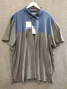 IZOD GOLF Men Polo SwingFlex Stretch Tech Cool FX Short Sleeve Blue/Gray XXXL - Picture 1 of 10
