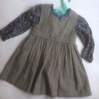 M&S retro vintage pinafore dress ditsy floral L/S blouse top outfit set 12-18m