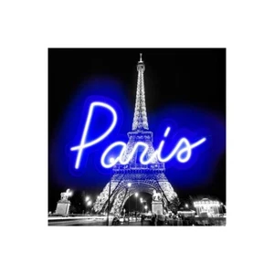 Impresión En Lienzo En Papel Póster O Cuadro Carr Hailey NEÓN PARÍS BB - Imagen 1 de 2