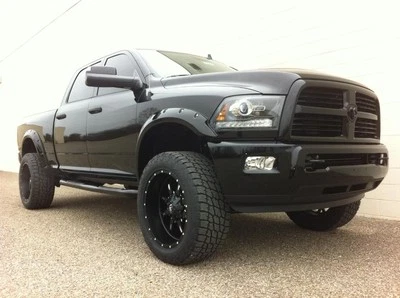 FENDER FLARES RIVET POCKET STYLE 2010-2018 DODGE RAM 2500 3500 MATTE BLACK - Image 1 of 3