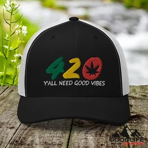 420 Good Vibes Cappello da camionista erba per uomo donna - Foto 1 di 23