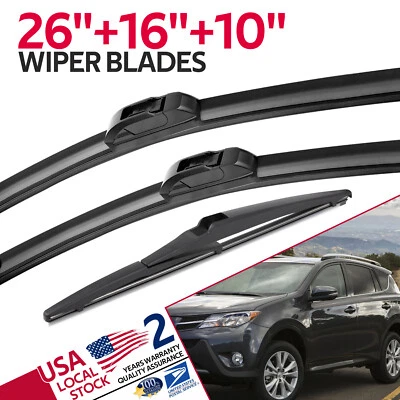 OEM QUALITY Windshield Wiper Blade Kit For Toyota RAV4 2013-2018 of 26''/16''/10 - Image 1 of 4