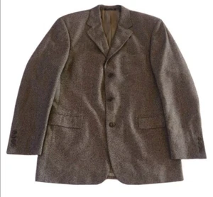 Vito Rufolo Italy Coat Blazer Brown Tweed Fine Silk Wool Mens 44T Tall Academia - Picture 1 of 12