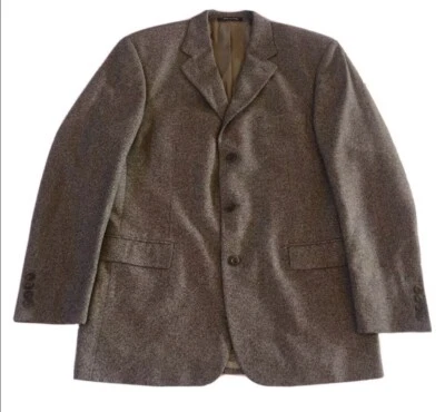 Abrigo Blazer Vito Rufolo Italia Marrón Tweed Lana Seda Fina Para Hombres 44T Alto Academia Foto 1 de 4