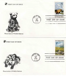 US Scott #1921-24, First Day Covers 6/26/81 Reno Single Wildlife - Picture 1 of 2