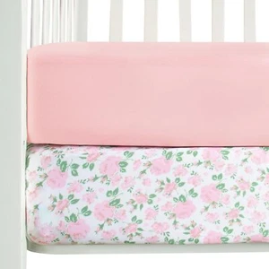 Stretchy Crib Sheets Girl 2 Pack Baby Crib Sheets Fitted for Standard Crib an... - Picture 1 of 8