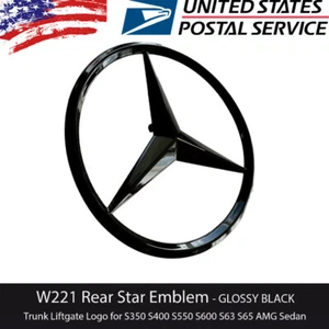 Mercedes Benz S-Class W221 Gloss Black Rear Star Badge 2007-2013 OE 2217580058 - Foto 1 di 7