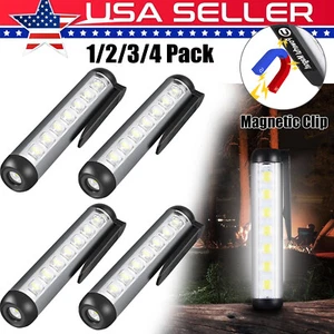 1-4x Rechargeable LED Flashlight Work Light Magnetic Camping Torch Work Penlight - Picture 1 of 12