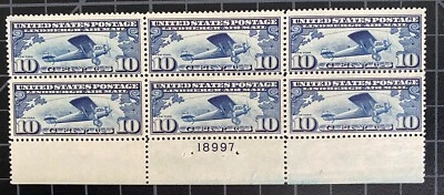 US Stamps-SC# C10 - Plate Block - MOG NH - SCV = $130.00 - Image 1 of 2