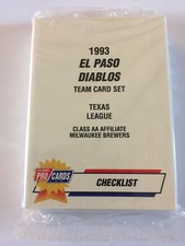 1993 EL PASO DIABLOS PROCARDS MILB BASEBALL CARD SET