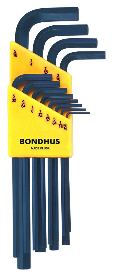 Bondus USA B12136 - Set 12 Hex L-wrenches (.050-5/16") - Long - Image 1 of 1