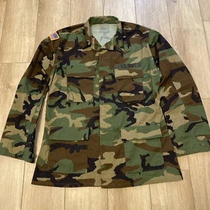 Coat Shirt Hot Weather Woodland Camouflage Pattern Combat Size LARGE LONG - Picture 1 of 10