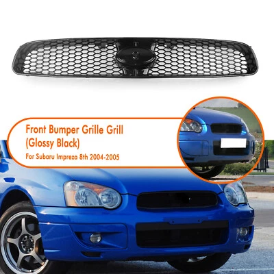 Parrilla de malla para parachoques delantero de auto para Subaru Impreza 8th 2004-2005 negro brillante Foto 1 de 4
