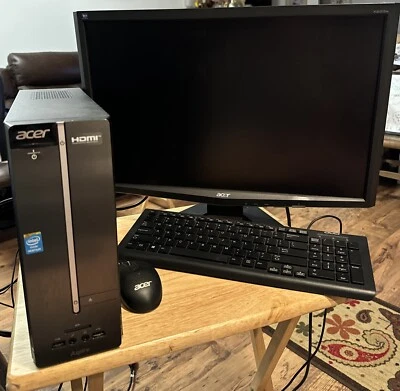 Acer Aspire AXC-603G-UW15 Desktop Computer PC with Keyboard, Mouse, and Monitor - Image 1 of 4