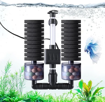 AQQA Aquarium Filter, 8W elektrische Aquarium Innenfilterpumpe, leise Tauchpumpe