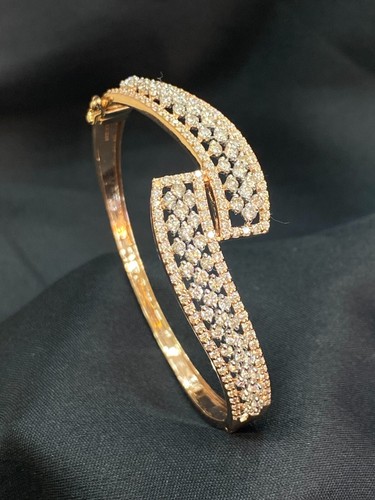 VALENTINO Splendido Bracciale 3 85 Cts Tondo Taglio Brillante Diamanti Naturali in Oro Rosa 14K