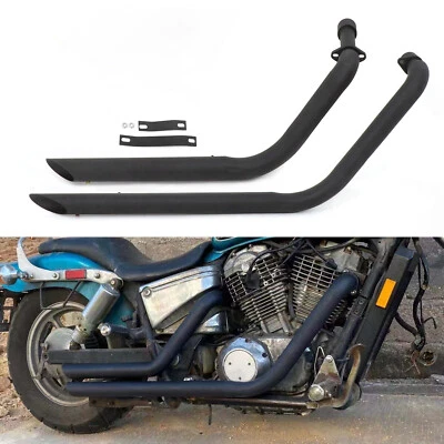 Shortshots Exhaust Pipes System For Honda VT1100 Shadow Spirit Sabre 1100 Black - Image 1 of 4