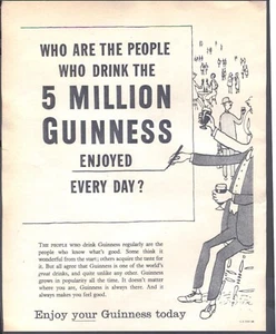 Who Are the People Who Daily Enjoy 5 Million GUINNESS ? - 1959 Vintage Advert - Picture 1 of 1