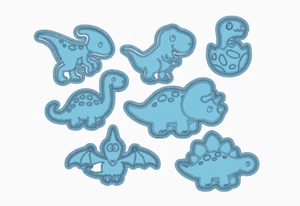 Dinosaurs Cookie Cutter & Embosser For Fondant Playdough. Lots of designs - Picture 1 of 9