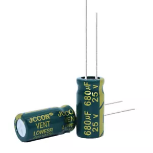 10 piezas condensador electrolítico de aluminio 25v680uf adaptador de alimentación de audio 8x16 mm - Imagen 1 de 3