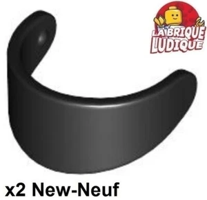 Lego 2x Minifig Headgear Visor Helmet Black 2447 New - Picture 1 of 1