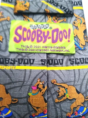 Gravata masculina esportiva Scooby Doo 100% seda desenho animado rede Hanna-Barbera - Imagem 1 de 4