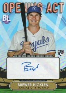 2023 Topps Big League #OAA-HIC Brewer Hicklen RC Opening Act Auto KC Royals - Picture 1 of 2