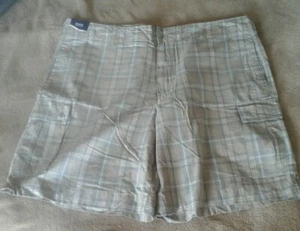 Corto cargo uomo nuovo con etichetta taglia 42 edizione basic blu e kaki plaid - Foto 1 di 3