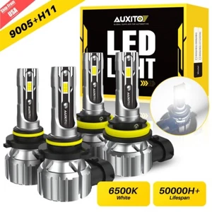 9005 H11 LED Headlight Super Bright Bulbs Kit 6000K White 90000LM High/Low Beam - Bild 1 von 19