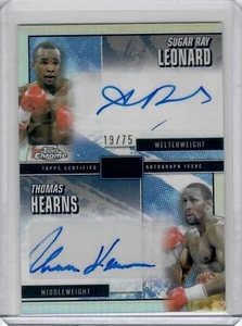 2024 Topps Chrome Sugar Ray Leonard Thomas Hearns Stablemates /75 Auto Refractor - Picture 1 of 2