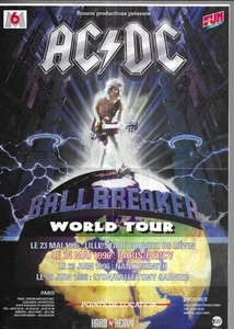 MINI POSTER - AC/DC : EN CONCERT LIVE FRANCE 1996 MINI AFFICHE 29,5x21 cm STING - Picture 1 of 2