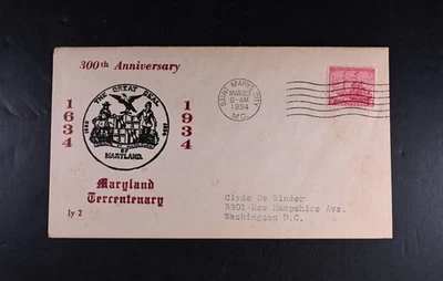 Mar 23 1934 FDC USA Scott # 736 Add-on Cachet (34 issued) VF Cover Maryland - Image 1 of 2